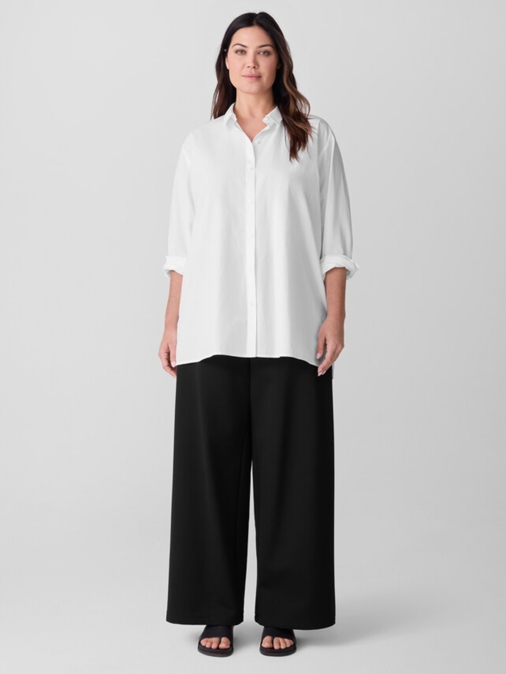 Eileen Fisher Wide Leg Tencel Stretch Pants Black NWT 2X